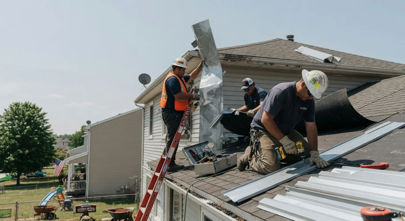 Storm Damage Metal Roof Repair in French Village, MO